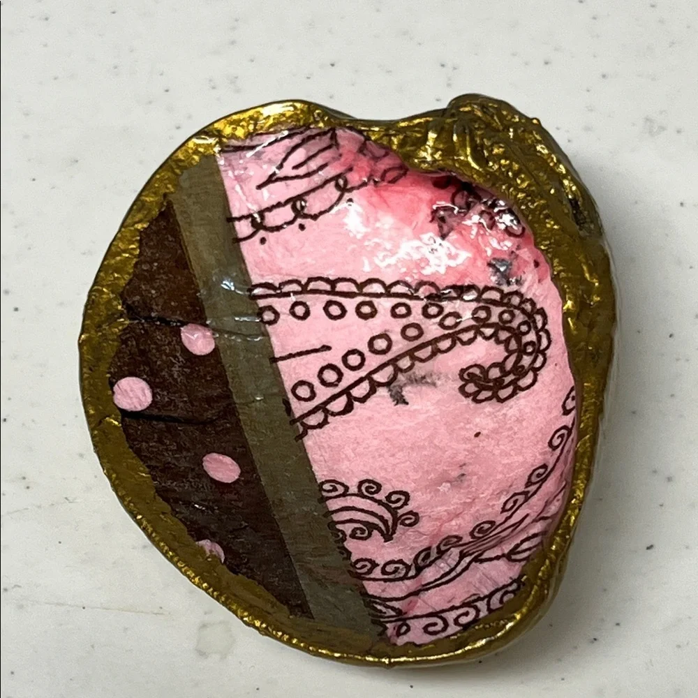 Pink and Gold Decorative Trinket Shell Dish